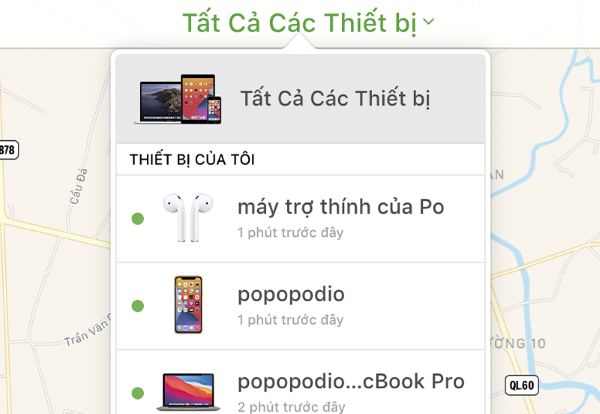 Chọn thiết bị cần tìm