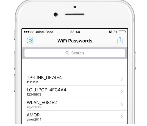 Cách coi pass wifi đang được lưu bên trên iPhone bởi vì WiFi Passwords