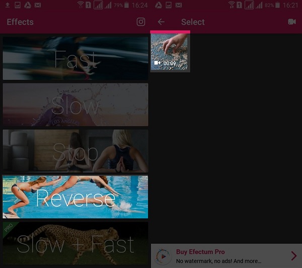 Sử dụng ứng dụng Efectum để làm video đảo ngược Sử dụng ứng dụng Efectum để làm video đảo ngược