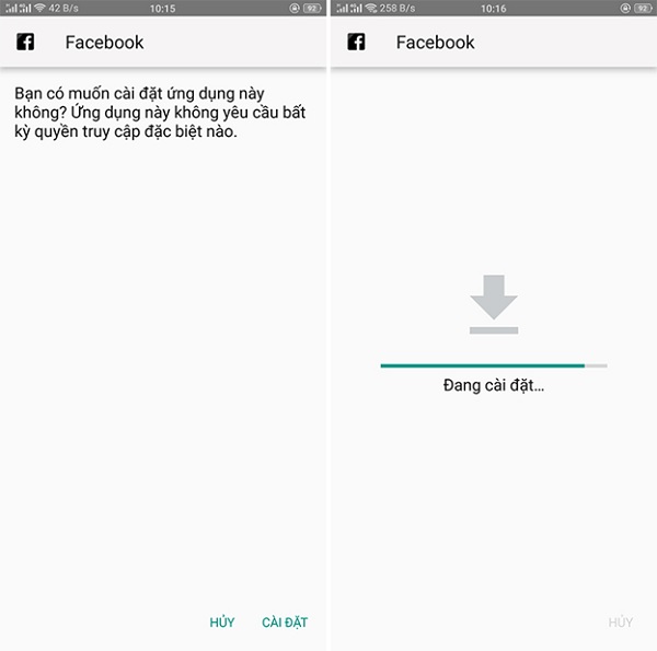 Cài đặt ứng dụng Facebook và Facebook Messenger về máy Android