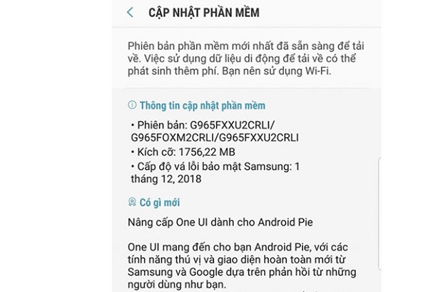 Cách cập nhật One UI trên Galaxy S9 Cách cập nhật One UI trên Galaxy S9