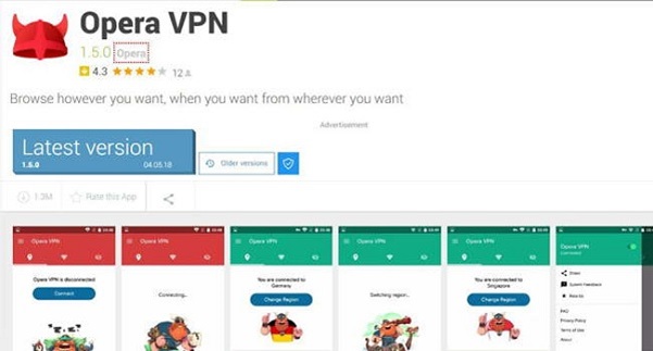 Hướng dẫn fake IP trên điện thoại bằng ứng dụng Opera VPN