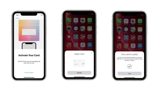 Kích hoạt Apple Card rất đơn giản, chỉ cần mở dụng Wallet và giữ iPhone gần chip NFC để nhận diện.