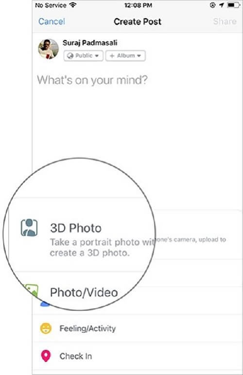 Cách dùng ảnh 3D trên Facebook