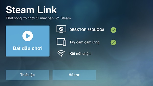 Quá trình kết nối hoàn thành và có thể chơi game Steam được trên điện thoại