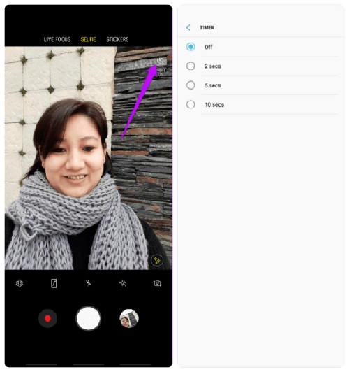 Người dùng có thể thay đổi thời gian chờ khi sử dụng chức năng Selfie-Timer