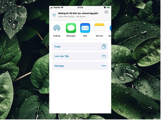 Sendhub sẽ đưa ra những lựa chọn chia sẻ qua AirDrop, Mail, Messages,… hoặc nhấn tùy chọn “Lưu vào tệp”
