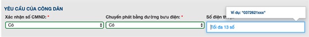 Cách đăng ký làm thẻ căn cước công dân trực tuyến tại nhà – Bước 3