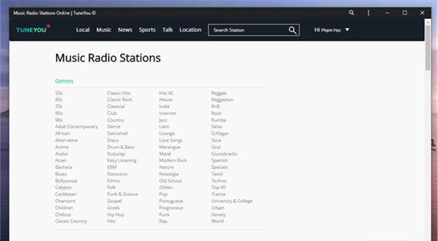 Cách dùng Tuneyou để nghe hàng nghìn đài radio trực tuyến trên khắp thế giới