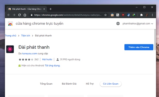 Bạn cũng có thể tải về và sử dụng Tuneyou trên cửa hàng trực tuyến của Google Chrome.