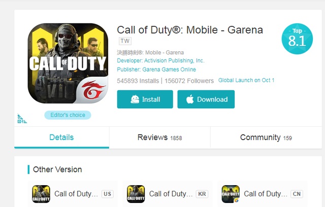 Cách tải Call of Duty trên Android từ kho ứng dụng của TapTap