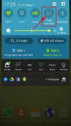 Xoay màn hình trên điện thoại Android  
