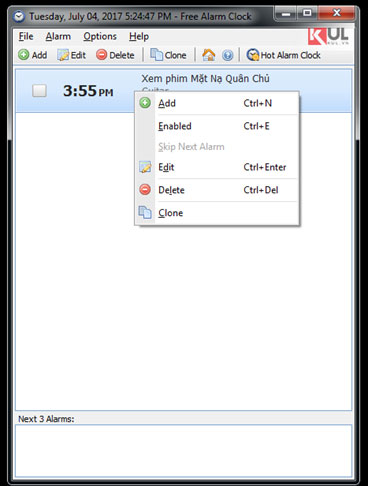 Bạn có thể chỉnh sửa lại giờ báo thức trong tab Edit
