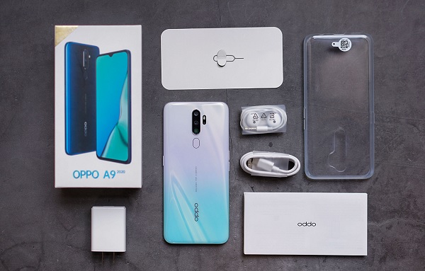 Mở hộp OPPO A9 2020 màu Trắng Ngọc Thạch