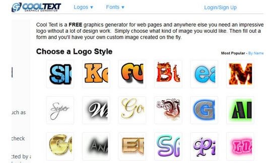 Cooltext.com là một trong những website tạo logo online miễn phí