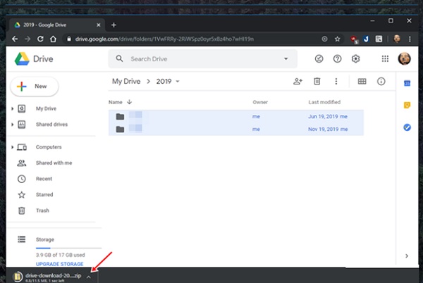 Sau khi nén xong, Google Drive sẽ yêu cầu bạn cấp phép cho việc tải tự động xuống được bắt đầu