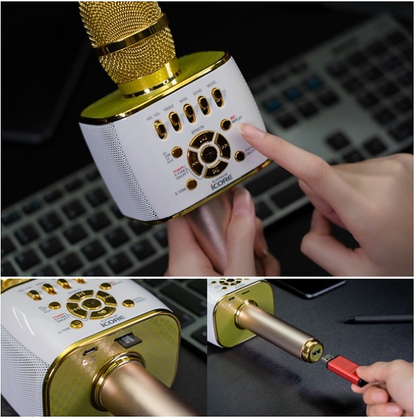 Hình ảnh thể hiện chức năng ghi âm trên thẻ nhớ hoặc usb
