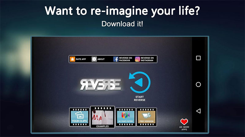 Ứng dụng Reverse video slow fast motion