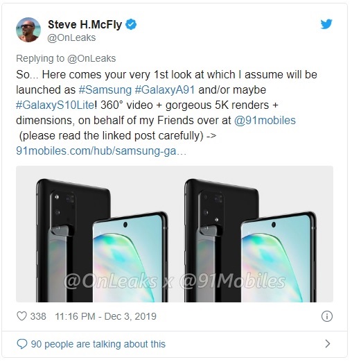 Thông tin tiết lộ về Galaxy S10 Lite