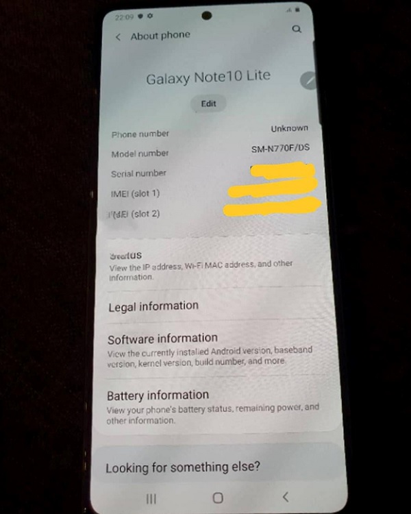 Một số thông số về Galaxy Note 10 Lite được hé lộ