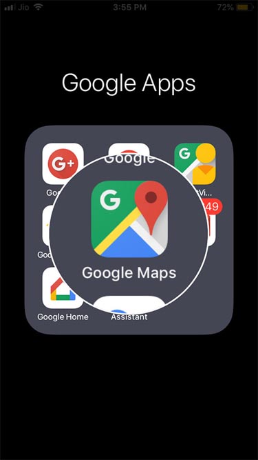 Mở ứng dụng Google Maps.