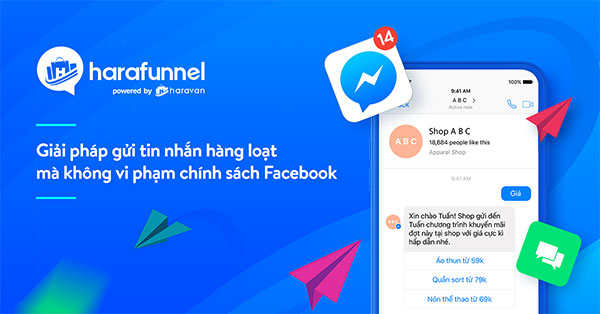 Gửi tin nhắn hàng loạt bằng chatbot Harafunnel