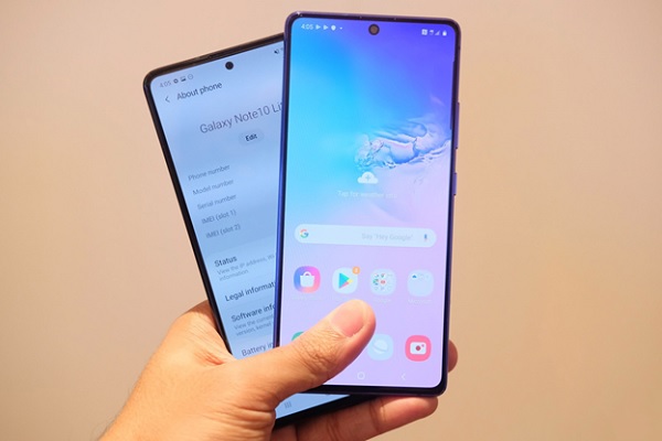 Màn hình Galaxy S10 Lite và Galaxy Note 10 Lite đều phẳng, ít đường cong