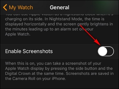 Cách tắt chụp ảnh màn hình trên Apple Watch