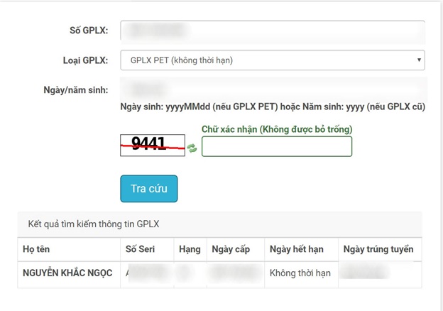 Tra cứu trực tuyến nhận biết GPLX thật hay giả