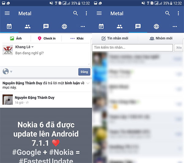 Ứng dụng Metal For Facebook hỗ trợ nhắn tin tiện lợi không cần Messenger