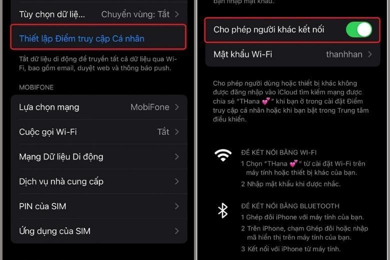 cách chia sẻ wifi trên iphone