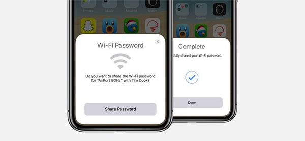 Sau khi bạn nhấn Share Password, thiết bị kia sẽ kết nối WiFi ngay lập tức