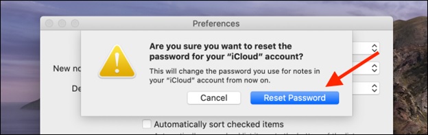 Tiếp tục nhấn chọn Reset Password