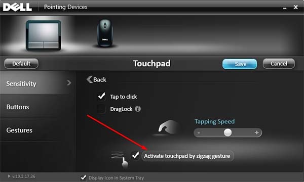 Thiết lập chế độ sử dụng Touchpad trong phần cài đặt trên laptop Dell