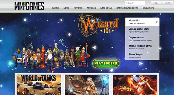 Trang web Mmogame là thư viện game miễn phí khổng lồ