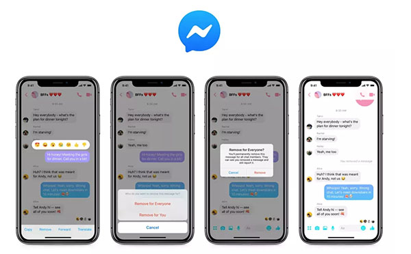 Facebook Messenger cho phép xóa tin nhắn khi đã gửi