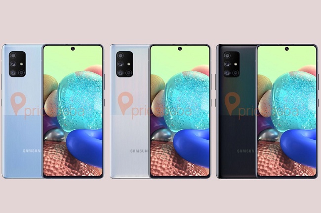 Samsung Galaxy A71 5G có 3 tùy chọn màu sắc: Trắng, Đen và Xanh