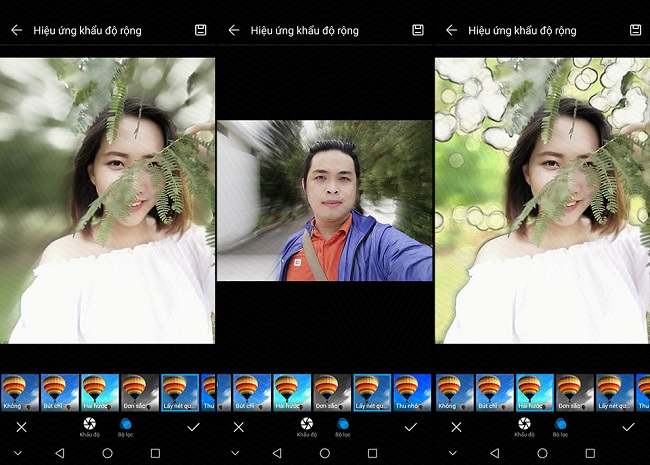 Các hiệu ứng xóa phông khác nhau