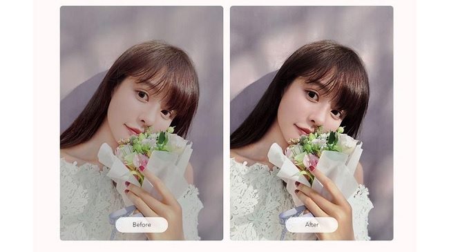 Tính năng AI Face Beauty giúp các bạn nữ tự tin thể hiện trước ống kính