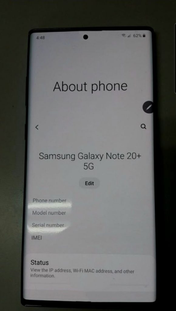 Hình ảnh Galaxy Note 20+ xuất hiện với thiết kế vuông vức và sử dụng màn hình Infinity-O