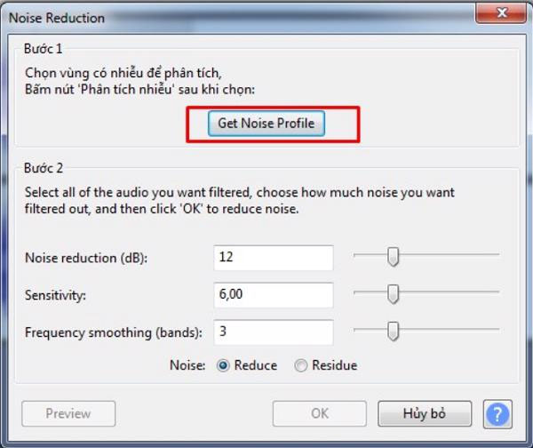 Tính năng Noise Reduction trên Audacity với 2 bước thực hiện chi tiết