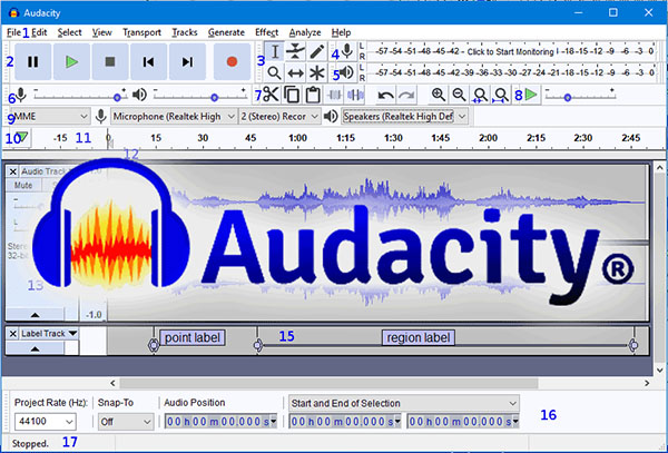 Phần mềm Audacity với chức năng chính là loại bỏ tiếng ồn, tạp âm