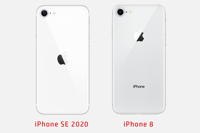 Mặt sau iPhone SE 2020 và iPhone 8