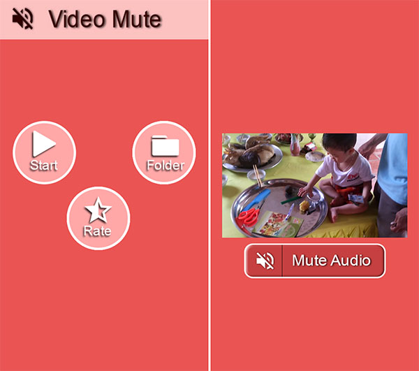 Ứng dụng Video Mute đơn giản và giản dị và dễ dàng sử dụng