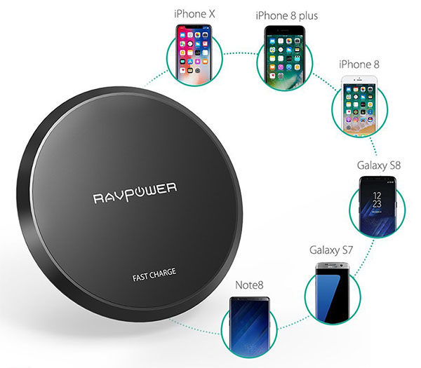Sạc Ravpower tương thích với tất cả các điện thoại chuẩn Qi