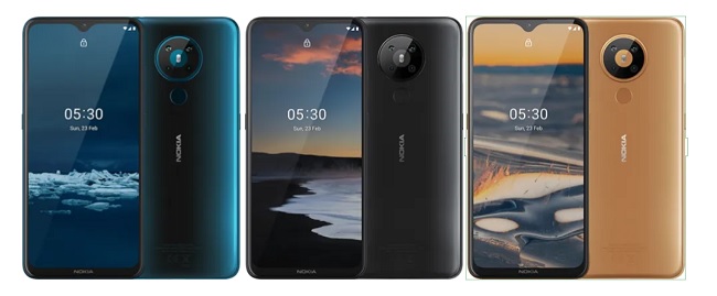 Nokia 5.3 ra mắt với 3 tùy chọn màu sắc là Cyan, Sand và Charcoal