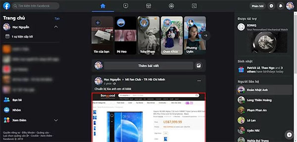 Đặt tay vào Facebook Night Mode, tận hưởng khung cảnh khác lạ với giao diện tối và giảm ánh sáng xanh của màn hình máy tính PC, giúp bảo vệ mắt tối ưu hơn.
