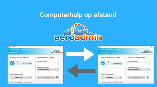 Chương trình điều khiển AeroAdmin rất dễ sử dụng