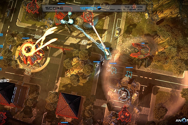 Một cảnh trong game thủ thành Anomaly: Warzone Earth trên máy tính