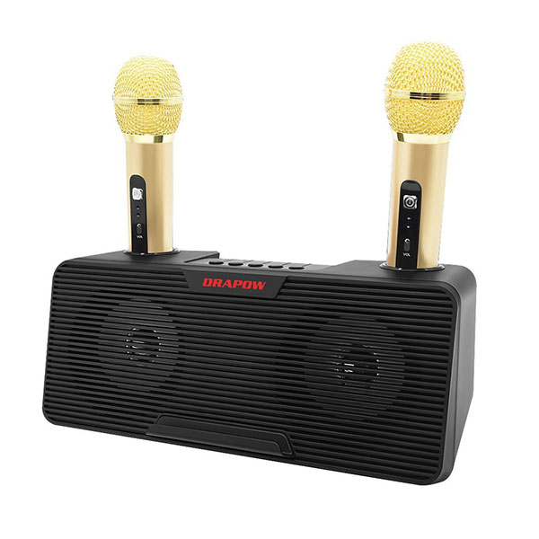 Loa DRAPOW - SB02 đi kèm 2 Micro karaoke kết nối không dây tiện dụng
